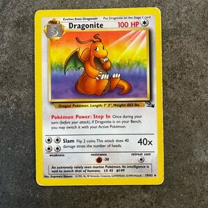 Dragonite Pokémon Collector Card - Rare Vintage